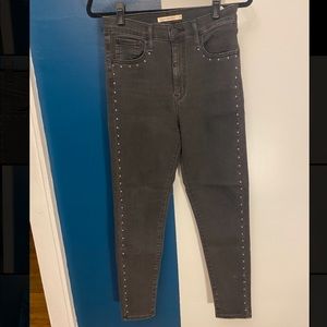 Levi Mile High Super Skinny Jeans Jeans with Studs